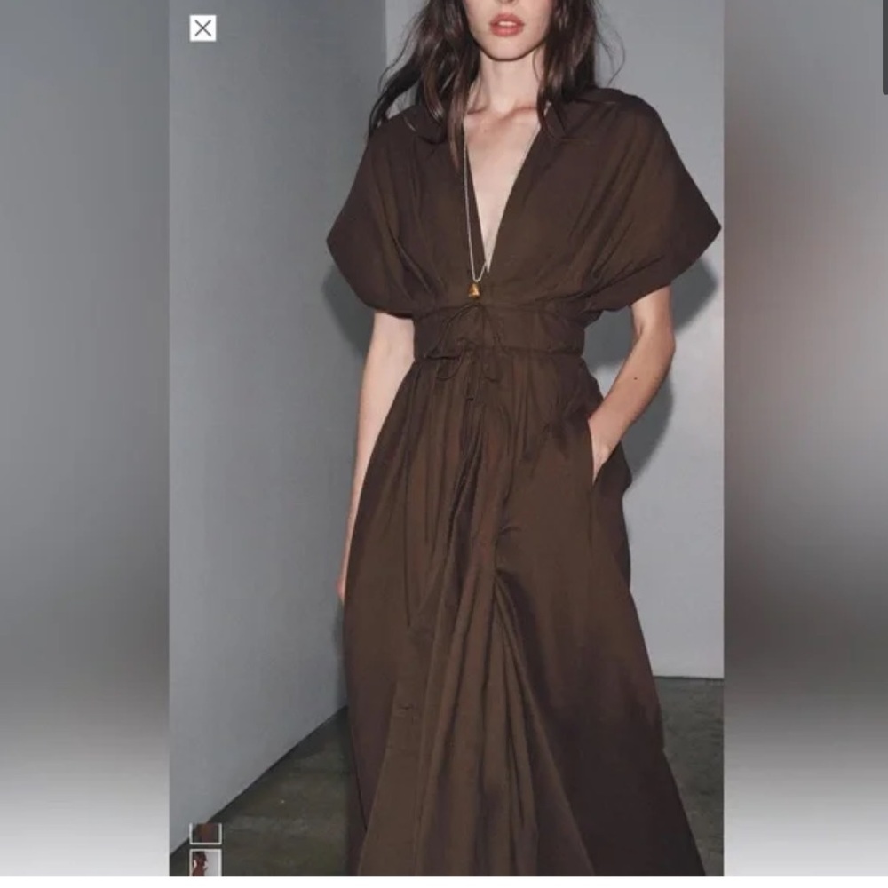 Zara NWT pleated midi dress 9479/249 - Picture 5 of 10